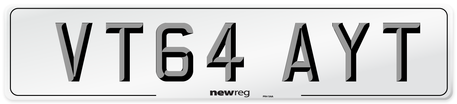 VT64 AYT Number Plate from New Reg